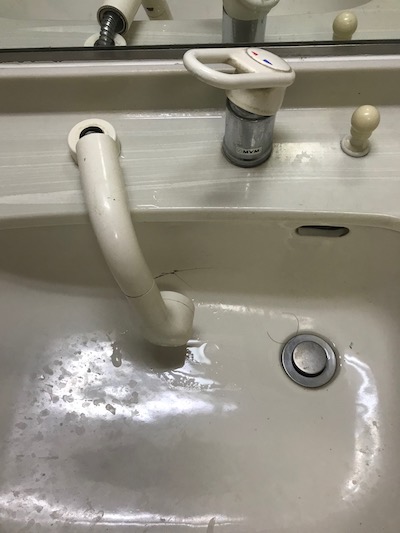静岡市清水区三保 洗面蛇口水漏れ修理　洗面蛇口交換