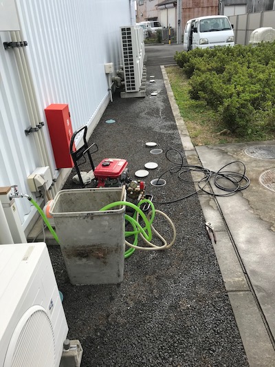 静岡市清水区追分  高圧洗浄作業
