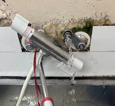 藤枝市築地 壁付水栓交換作業